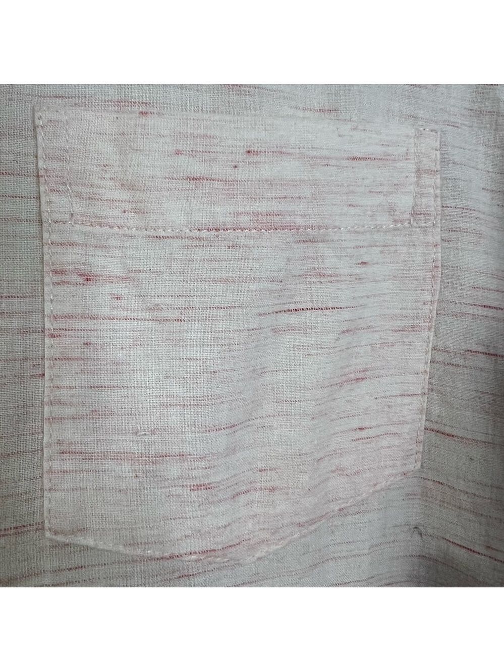 Frank and Oak marled cotton button down shirt pink white M - Picture 6 of 12